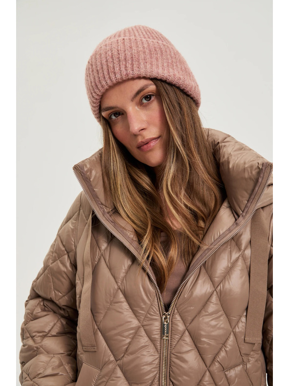 Moodo Тъмнорозова шапка с вълнена смес Moodo