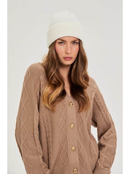 Moodo Бяла шапка с металически нишки Moodo