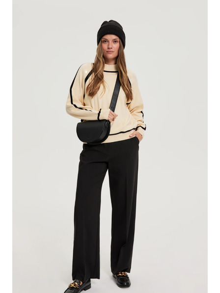 Moodo Черна шапка с металически нишки Moodo