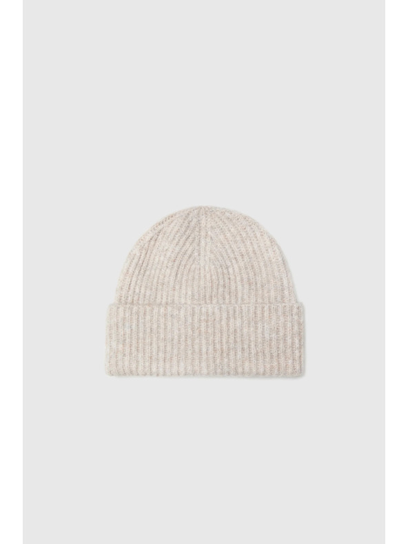 Moodo Бежова шапка с вълнена примес Moodo