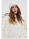 Moodo Бяла шапка с вълнена смес Moodo