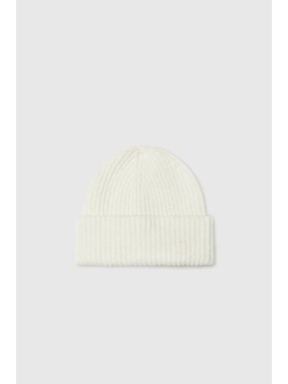 Moodo Бяла шапка с вълнена смес Moodo