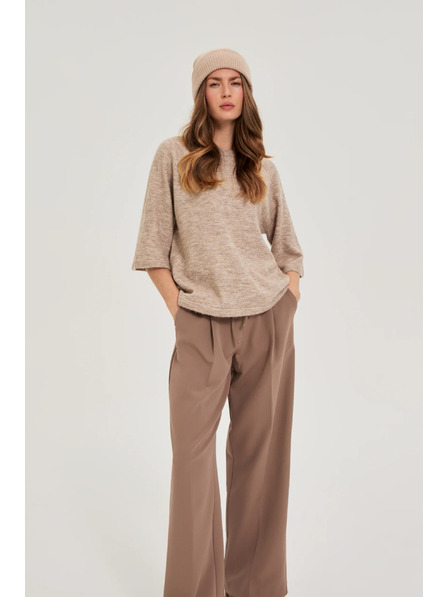 Moodo Бежова шапка с металически нишки Moodo