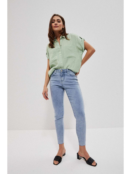 Moodo Светлосини дънки със среден талия и джобове Moodo