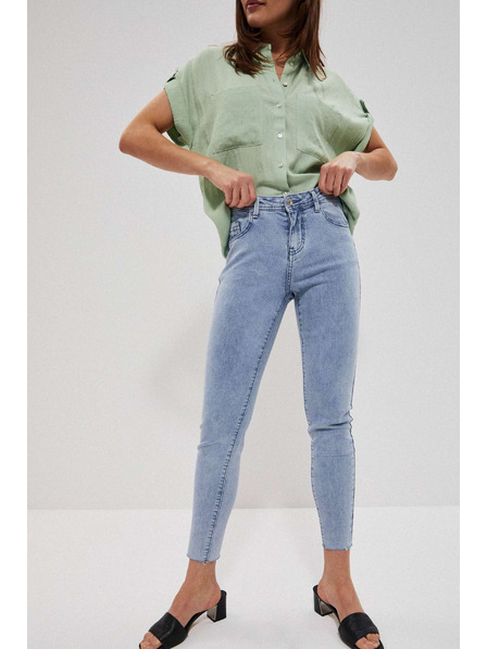 Moodo Светлосини дънки със среден талия и джобове Moodo