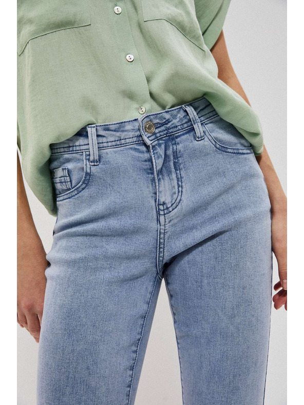 Moodo Светлосини дънки със среден талия и джобове Moodo