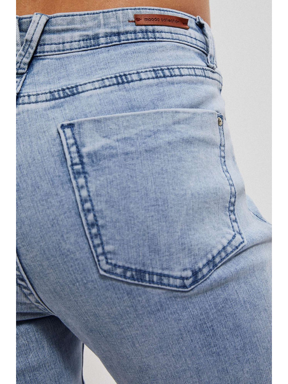 Moodo Светлосини дънки със среден талия и джобове Moodo
