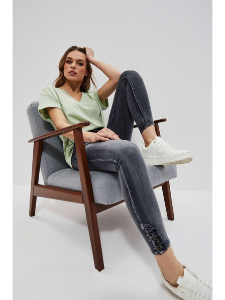 Moodo Графитени skinny дънки със среден талия и разкъсвания Moodo