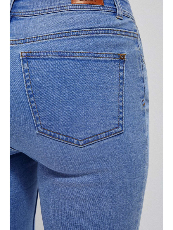 Moodo Сини дънки със среден талия и копчета на крачолите Moodo