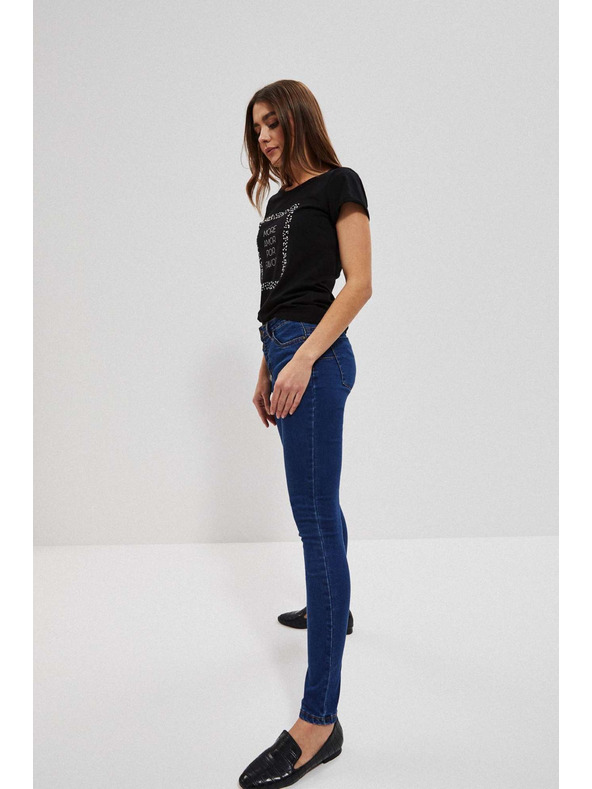 Moodo Тъмносини push up дънки с копчета Moodo