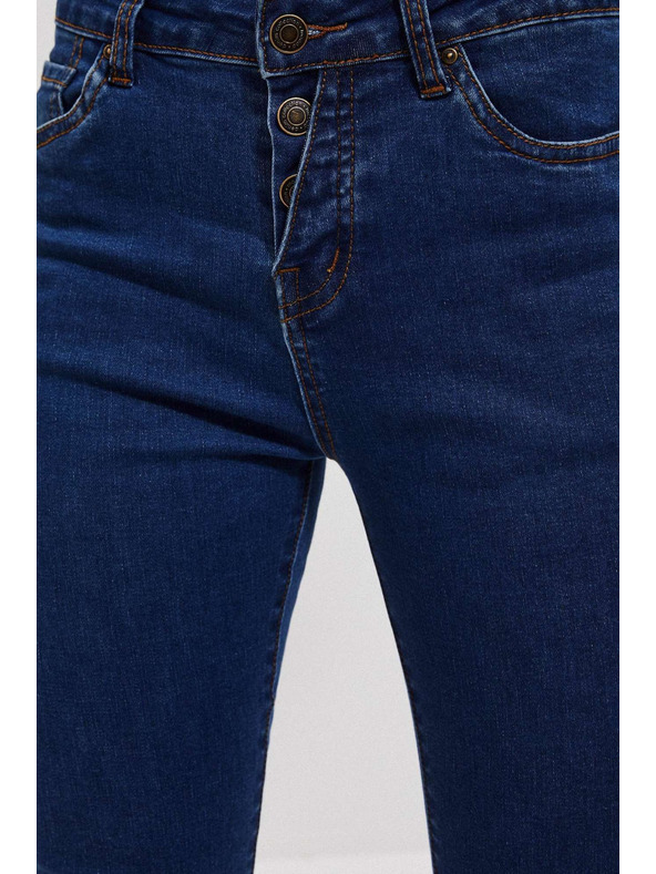 Moodo Тъмносини push up дънки с копчета Moodo