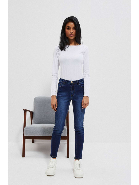 Moodo Тъмносини push up дънки с протъркани места по бедрата Moodo