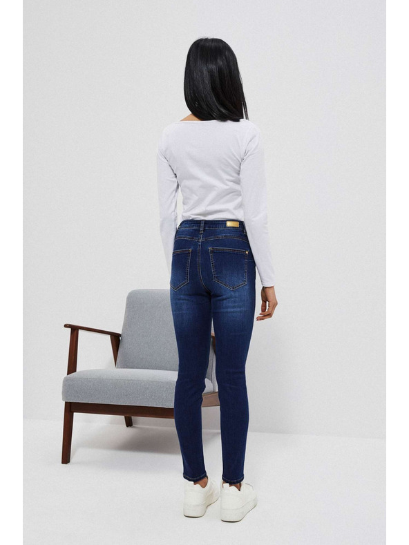 Moodo Тъмносини push up дънки с протъркани места по бедрата Moodo