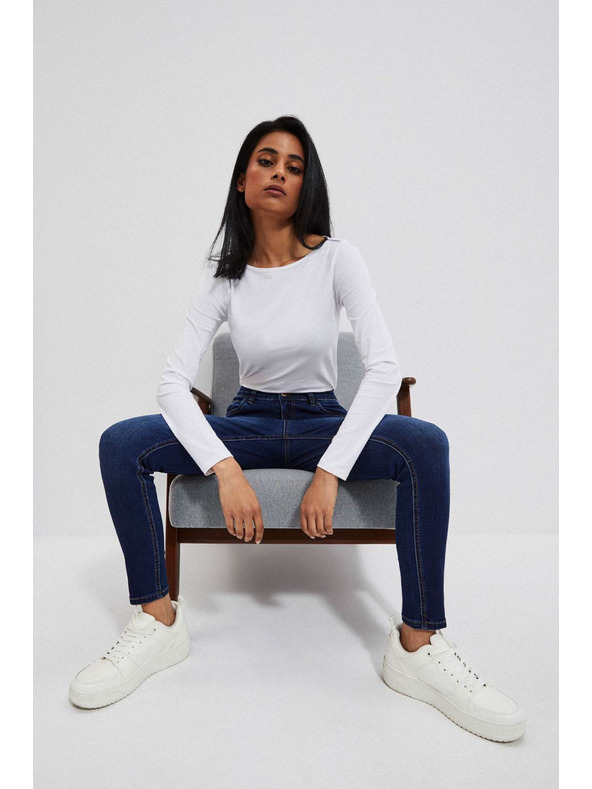 Moodo Тъмносини push up дънки с протъркани места по бедрата Moodo