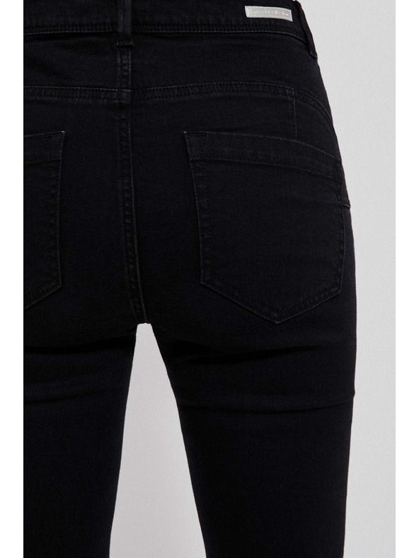 Moodo Тесни черни дънки с копче и цип Moodo