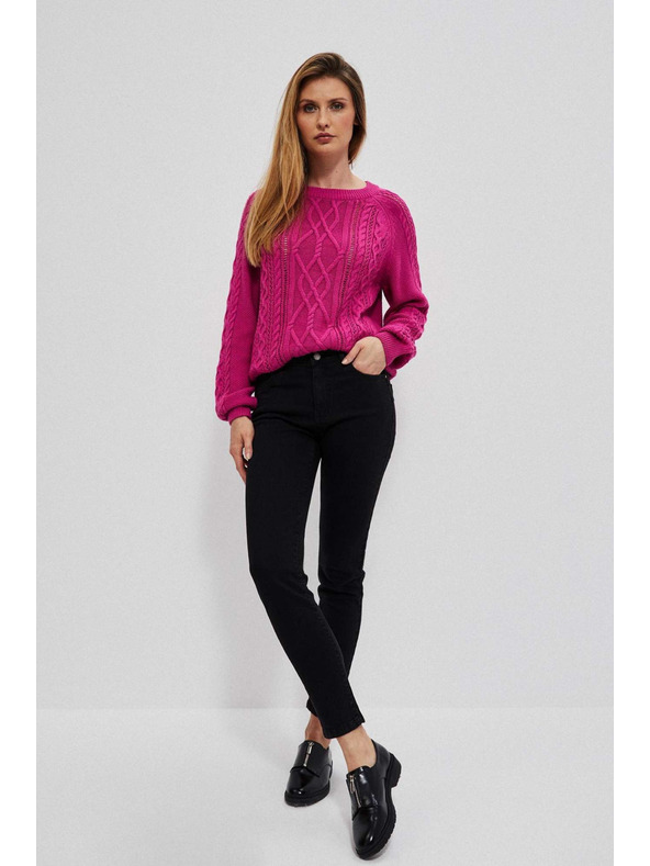 Moodo Тесни черни дънки с копче и цип Moodo