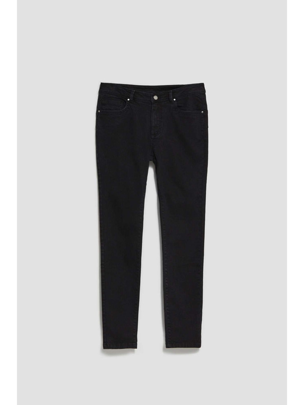 Moodo Тесни черни дънки с копче и цип Moodo