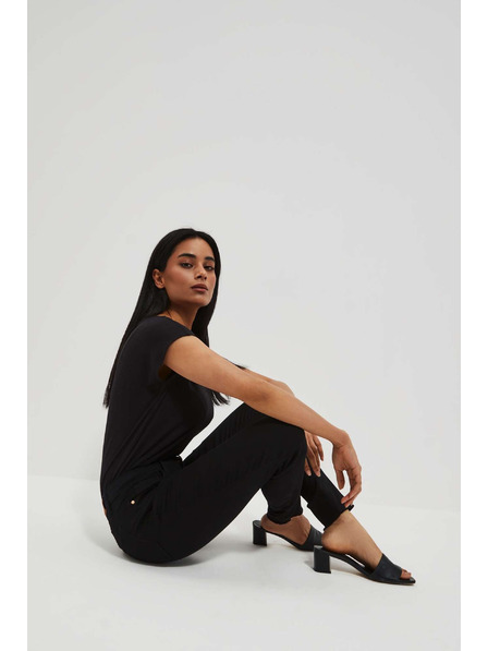 Moodo Черни скини дънки push up с разкъсани крачоли Moodo