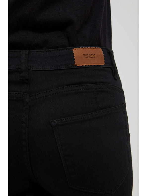 Moodo Черни скини дънки push up с разкъсани крачоли Moodo