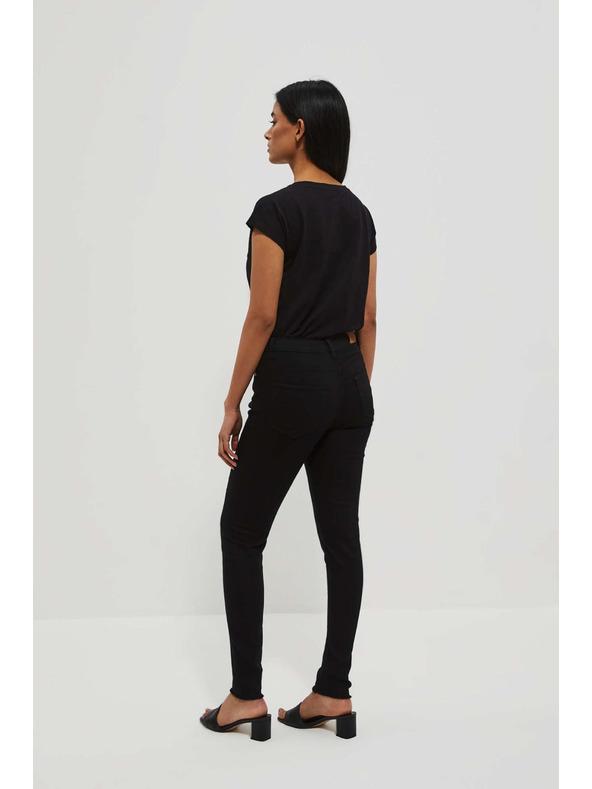 Moodo Черни скини дънки push up с разкъсани крачоли Moodo