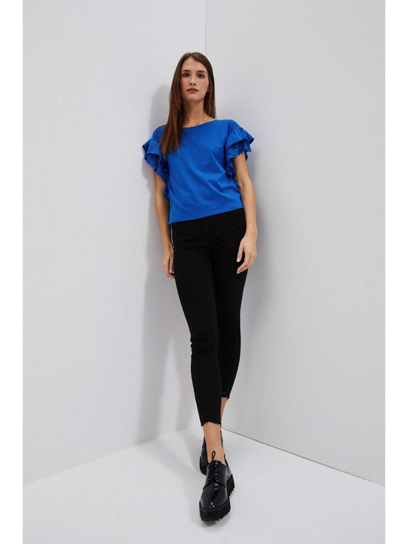 Moodo Прилепнали дънки с разкъсан подгъв Moodo