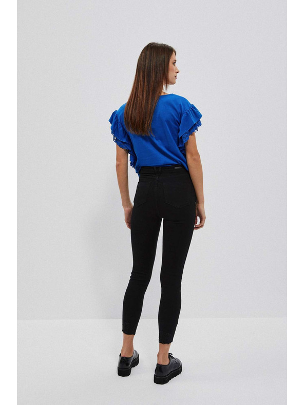 Moodo Прилепнали дънки с разкъсан подгъв Moodo