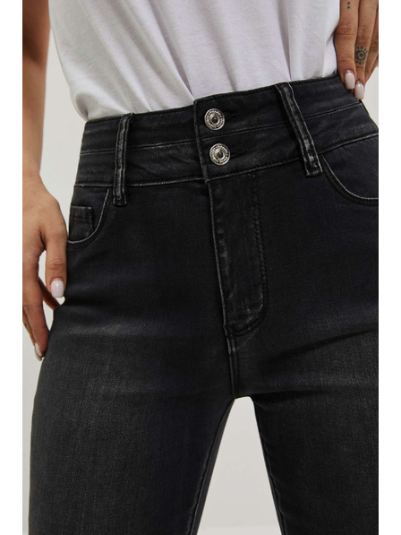 Moodo Скини дънки с двоен копче в графит Moodo