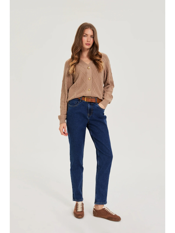 Moodo Тъмносини дънки с колан Moodo