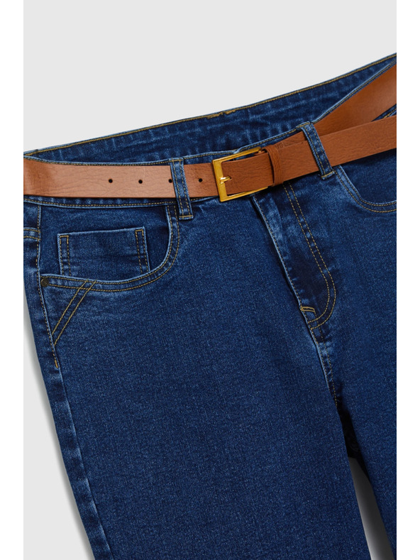 Moodo Тъмносини дънки с колан Moodo