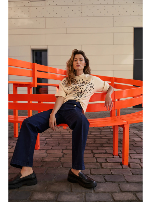 Moodo Тъмносини wide leg дънки Moodo