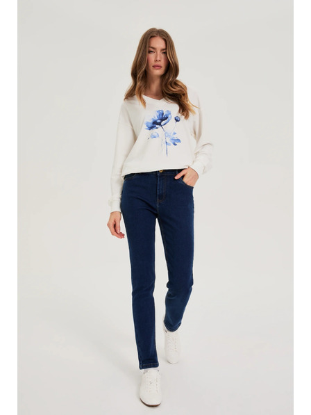 Moodo Тъмносини дънки с права кройка Moodo