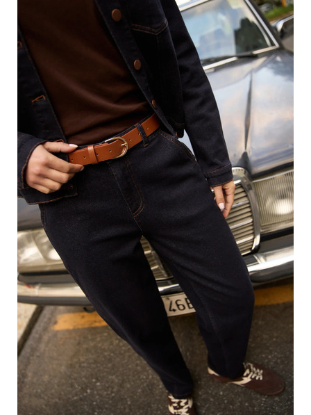 Moodo Тъмносини дънки с колан Moodo