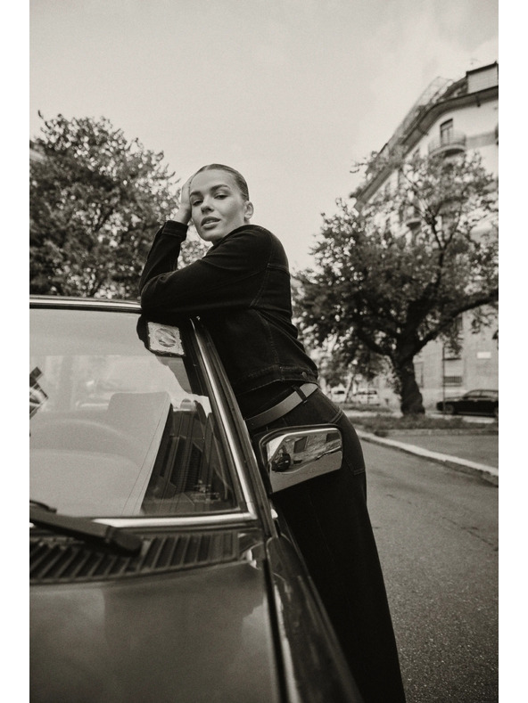 Moodo Тъмносини дънки с колан Moodo