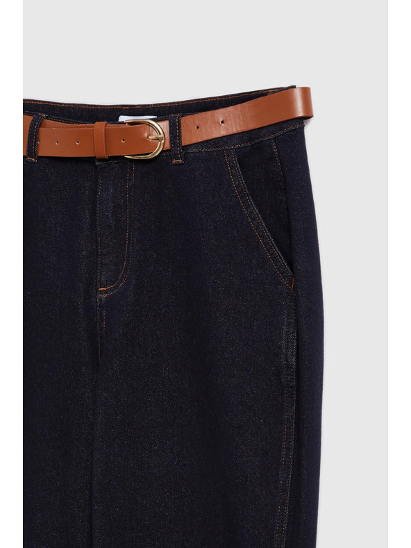 Moodo Тъмносини дънки с колан Moodo