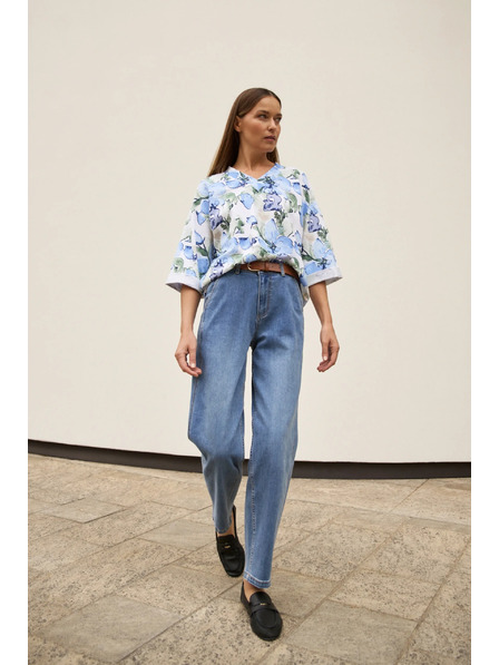 Moodo Сини дънки с колан Moodo