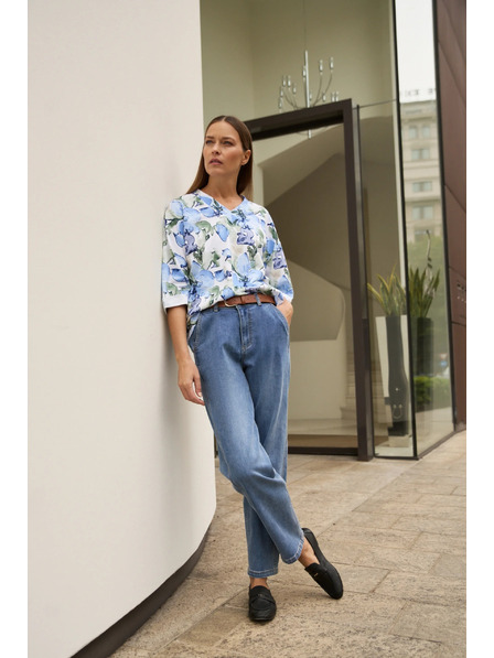 Moodo Сини дънки с колан Moodo