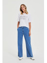 Moodo Дънки с широки крачоли сини Moodo