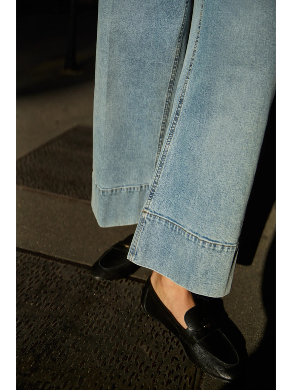 Moodo Дънки с широки крачоли светлосини Moodo