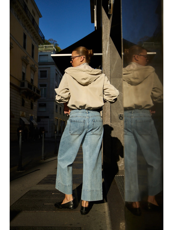 Moodo Дънки с широки крачоли светлосини Moodo