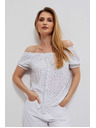 Moodo Бяла блуза в испански стил Moodo
