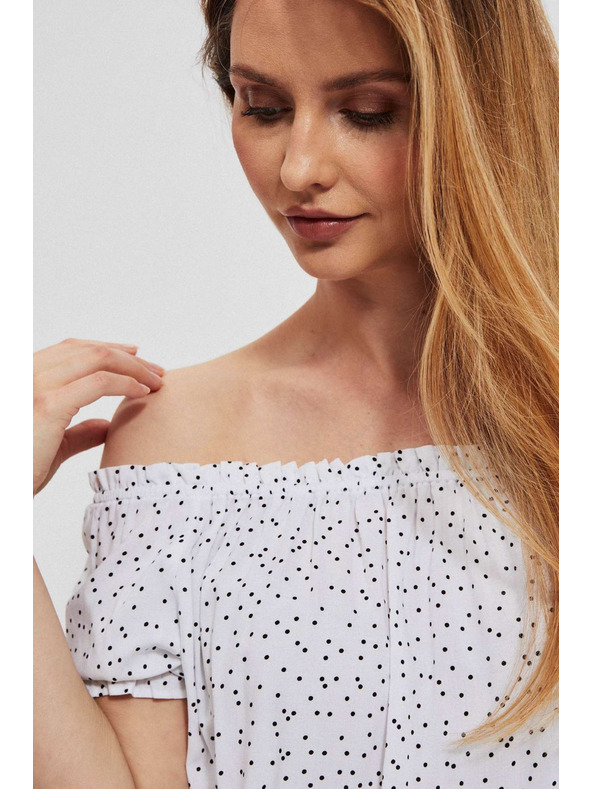 Moodo Бяла блуза в испански стил Moodo