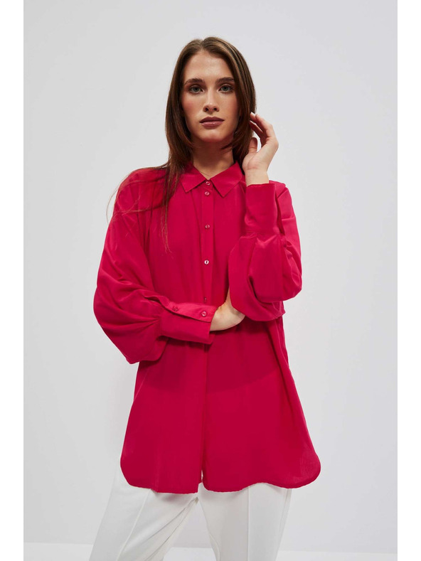 Moodo Червена риза с набрани ръкави Moodo
