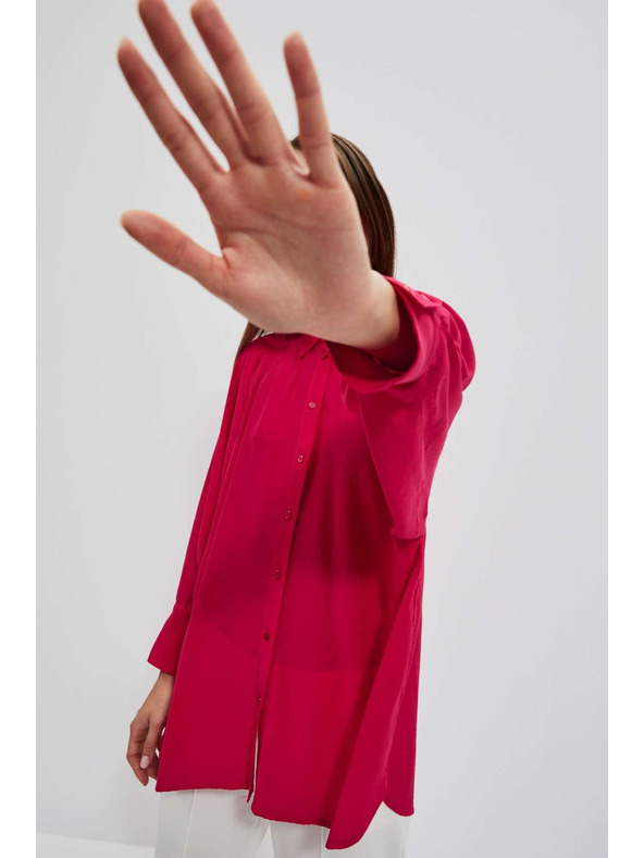Moodo Червена риза с набрани ръкави Moodo