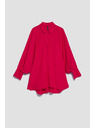 Moodo Червена риза с набрани ръкави Moodo