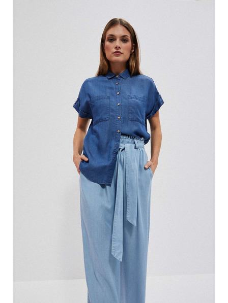 Moodo Тъмносиня лиоцелова риза Moodo