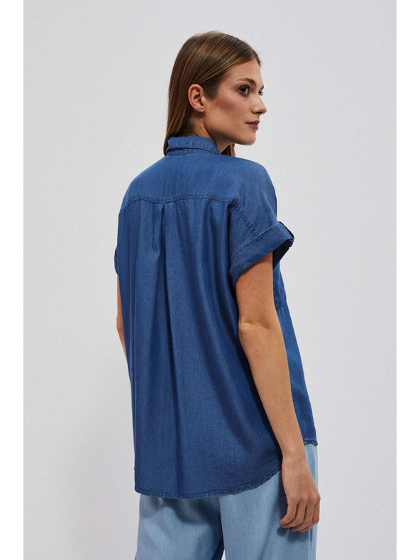 Moodo Тъмносиня лиоцелова риза Moodo