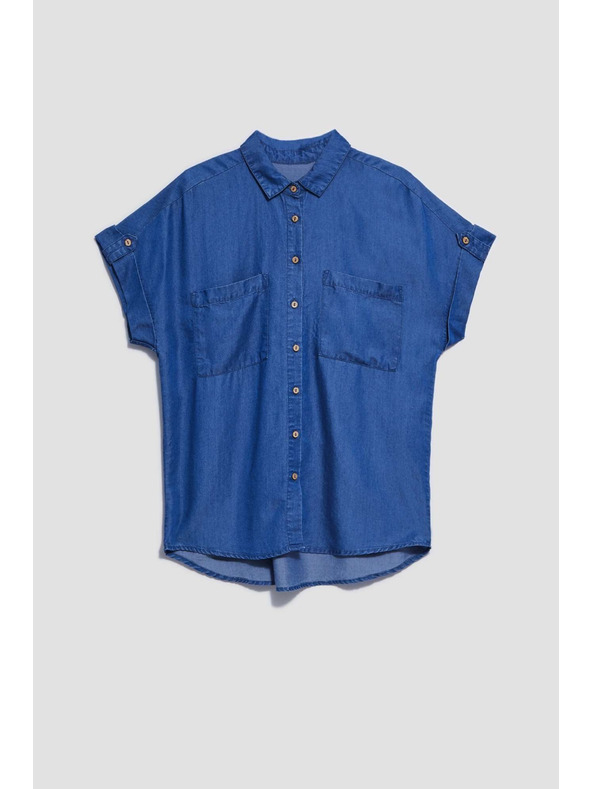 Moodo Тъмносиня лиоцелова риза Moodo