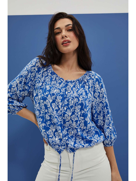 Moodo Щампована риза с копчета синя Moodo