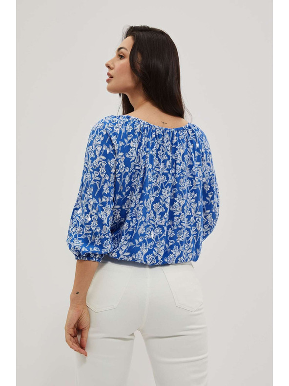 Moodo Щампована риза с копчета синя Moodo