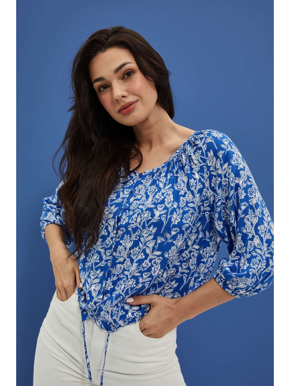 Moodo Щампована риза с копчета синя Moodo
